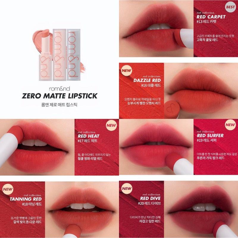 BST Romand Zero Gram Matte Lipstick toàn những gam màu trendy