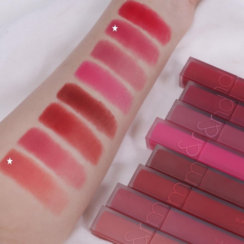 Bảng màu son Romand Blur Fudge Tint đa dạng