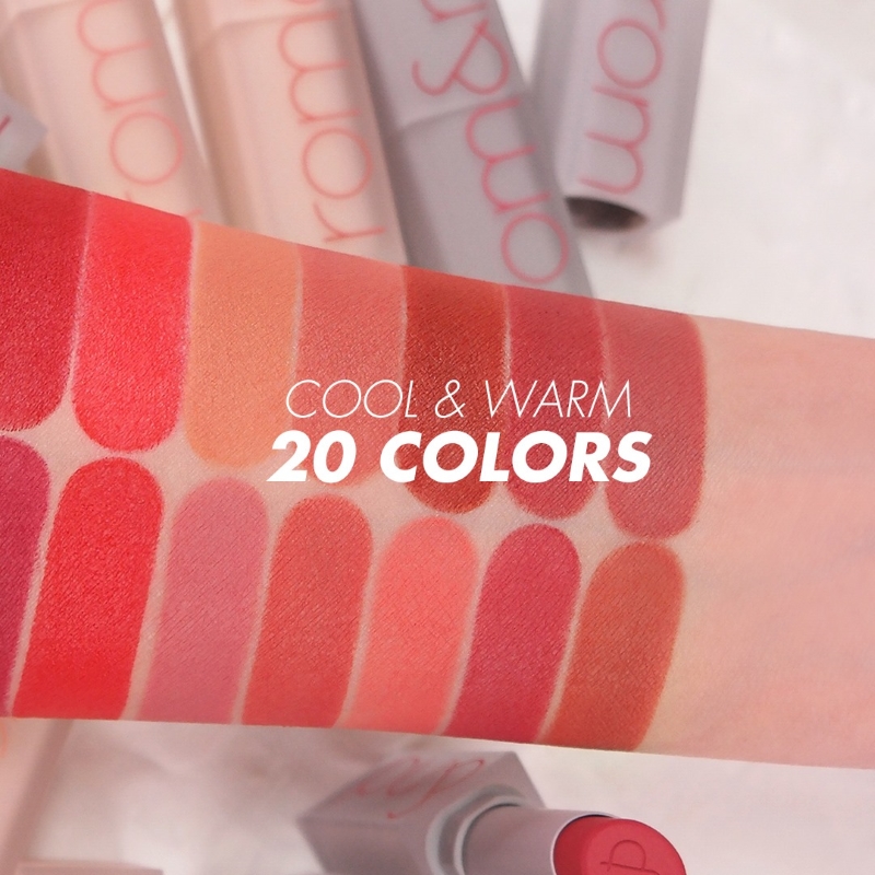 Bảng màu son thỏi Romand New Zero Matte Lipstick 1