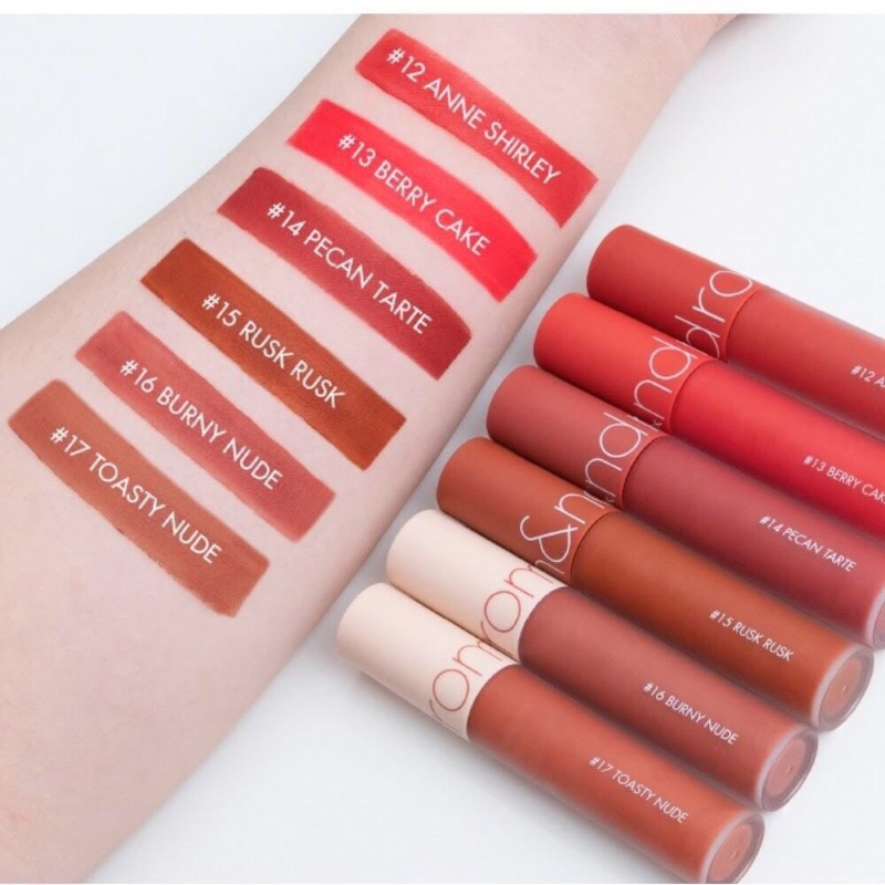 Bảng màu son kem Zero Velvet Tint màu #12 - #17